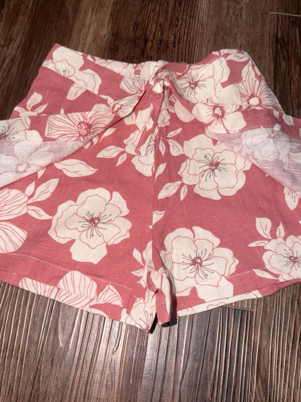 High-Rise Pink Floral Shorts